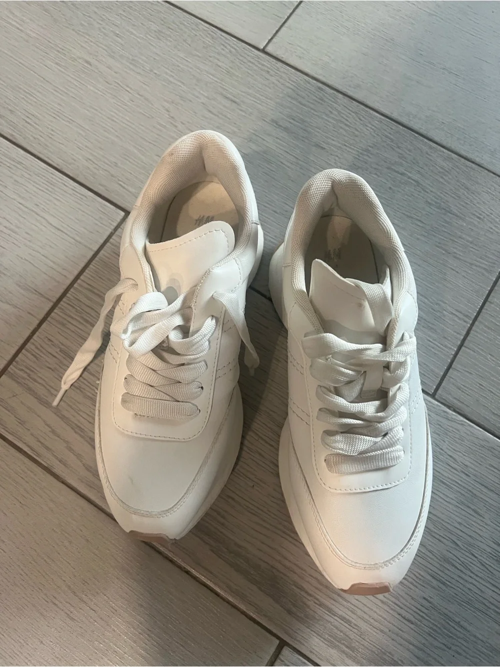 White Platform Women's Lace-Up Sneakers